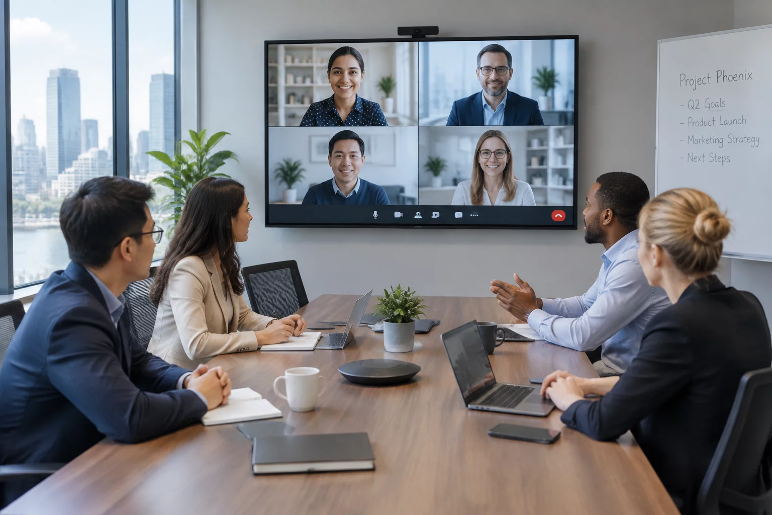 Six People in the Room, Four Joining Remotely